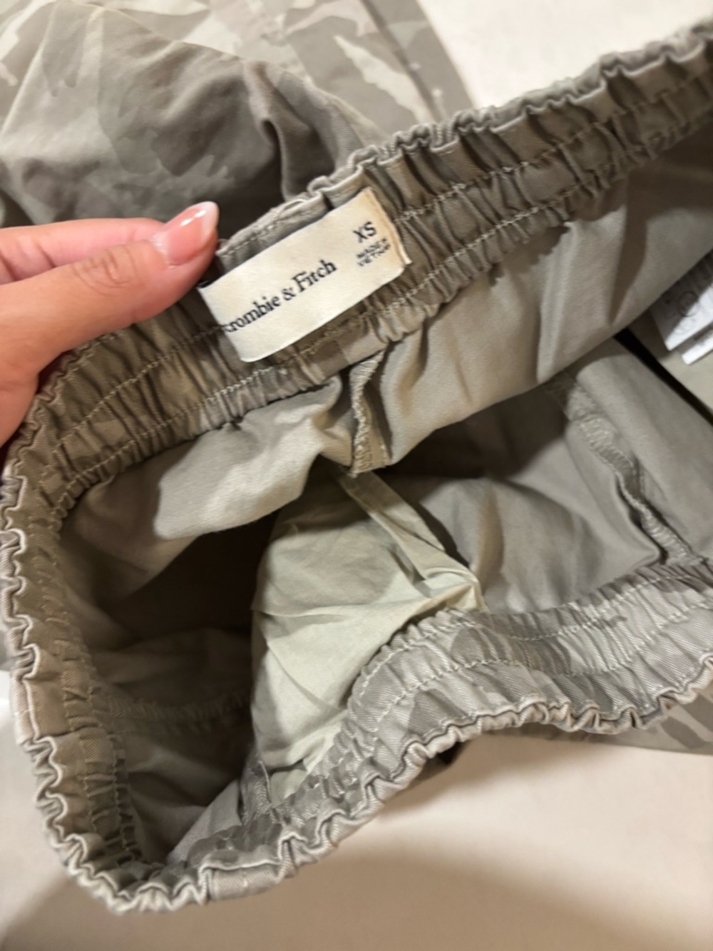 Abercrombie & Fitch Olive Green Elastic Waist Shorts